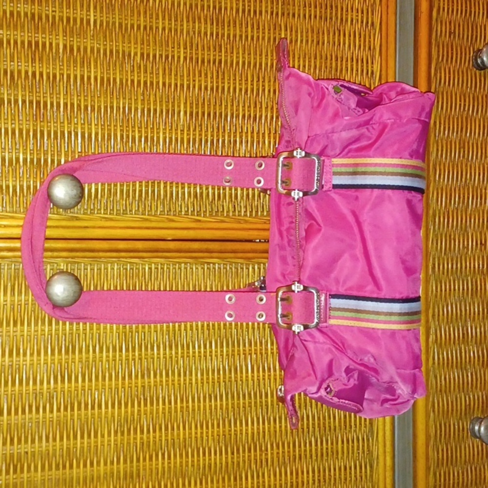 Hot Pink Franco Sarto Purse Y2K Lime Green Inside RARE